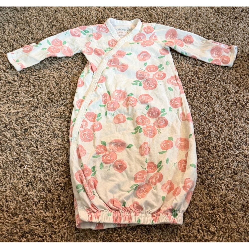 Cambria Baby Pink Floral Pattern Kimono Gown 0-6 Months